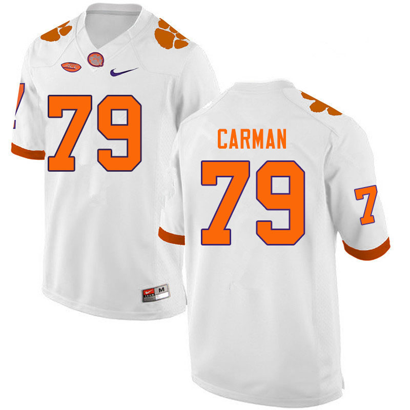 Men #79 Jackson Carman Clemson Tigers College Football Jerseys Sale-White